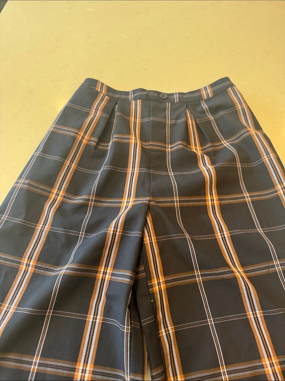 Nordstrom blue  Plaid Pants with Orange Stripes cute pants